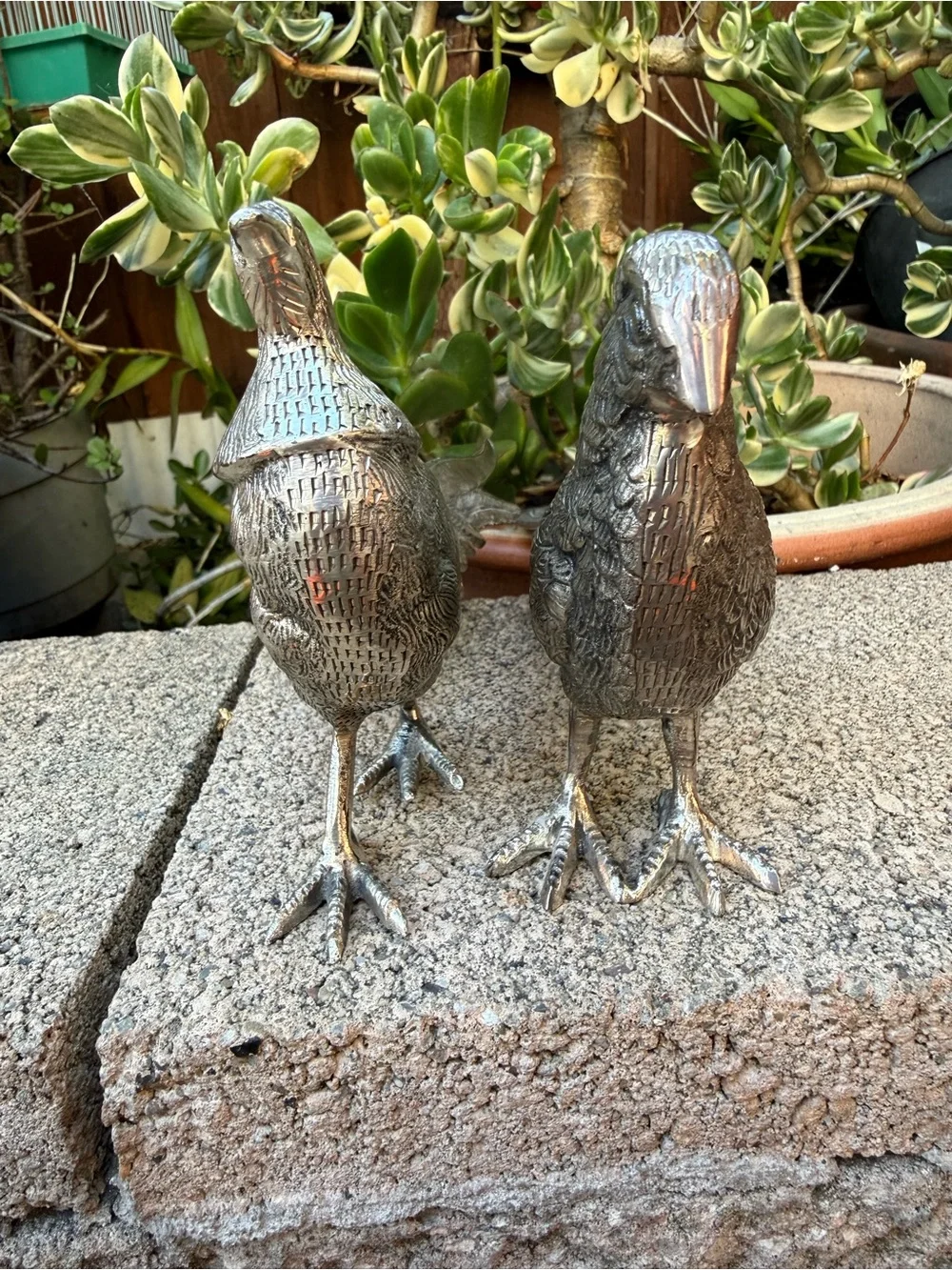 Silver Bird Figurine Decorative Accent - Pets Bird